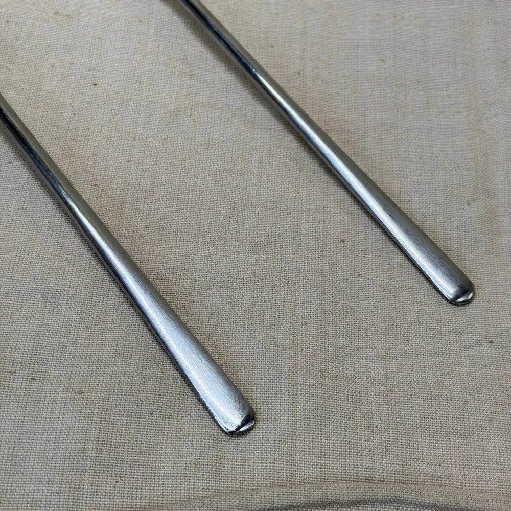 Vintage Danish Stainless Steel Salad Serving Set Scandinavian Utensils MCM